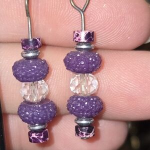 Purple Beaded Earrings